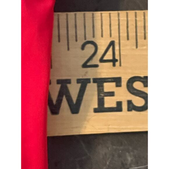 IC By Connie K Jacket Coat •L• Long Sleeve Zip Ruffle Collar Front Zip Red USA - Picture 12 of 12